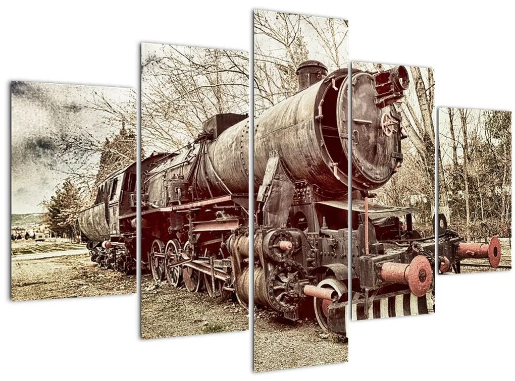 Tablou cu locomotivă istorică (150x105 cm)