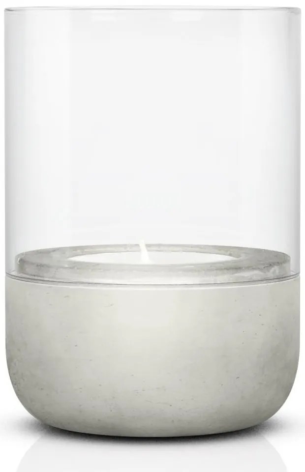 Suport din sticlă și beton pentru lumânare pastilă Blomus Light