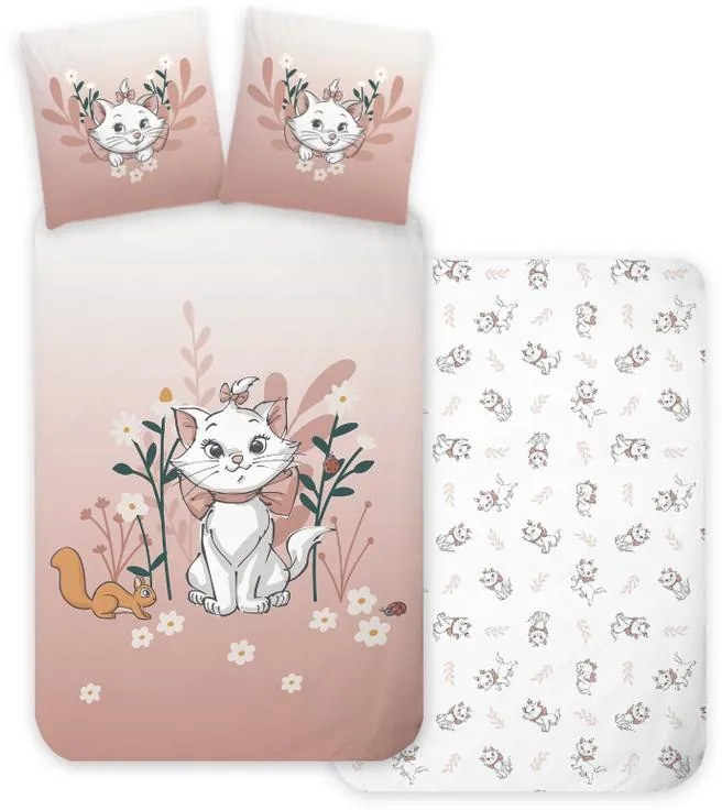 Disney Marie Ombre husa de pat pentru copii cu pisică 100×135 cm, 40×60 cm