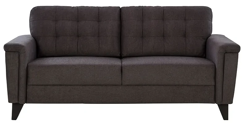Canapea fixa Celeste, 3 locuri, material textil, culoare gri, perne incluse