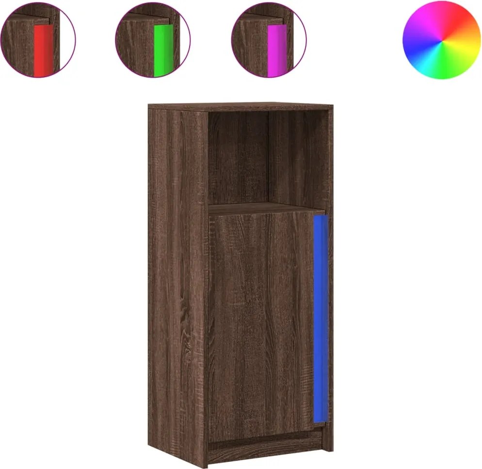 vidaXL Dulap cu LED, stejar maro, 42,5x34x100 cm, lemn prelucrat