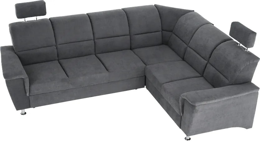 Colţar extensibil, material textil gri, model dreapta, SANTIAGO