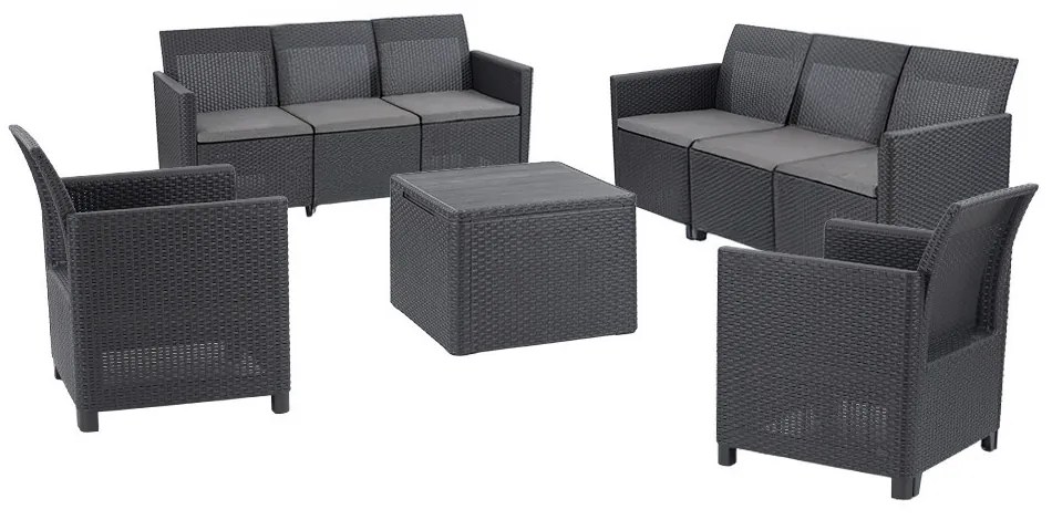 Set de mobilier de grădină Claire cu 8 locuri, grafit