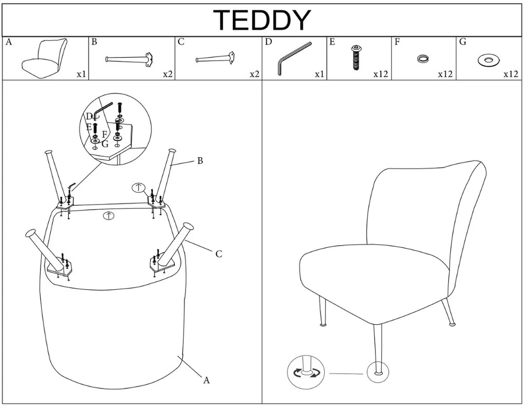 Scaun relax Culoare alb, TEDDY