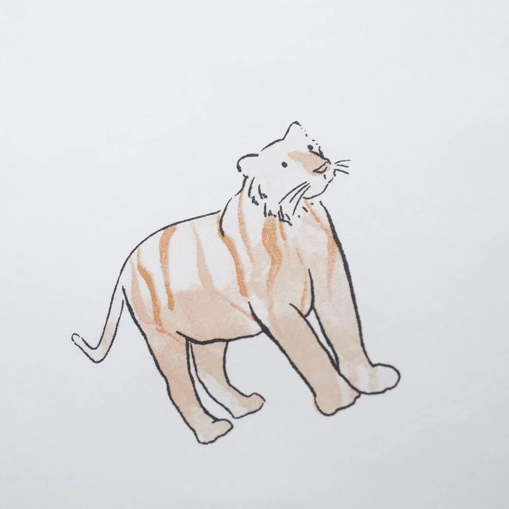 Cearceaf pentru copii alb din bumbac pentru pat de o persoană cu elastic 90x190 cm Zoo Animals – Bianca