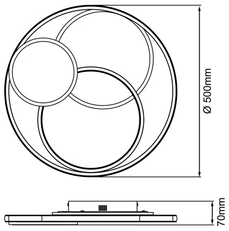 Plafonieră LED dimabilă Brilliant RUNDA LED/50W/230V 3000-6500K negru + telecomandă