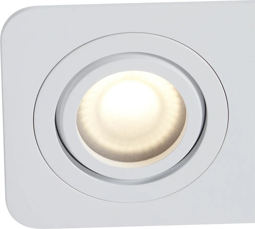 Spot încastrat rotund alb GU10 50mm rotativ și înclinabil IP44 2 lumini - Alberto