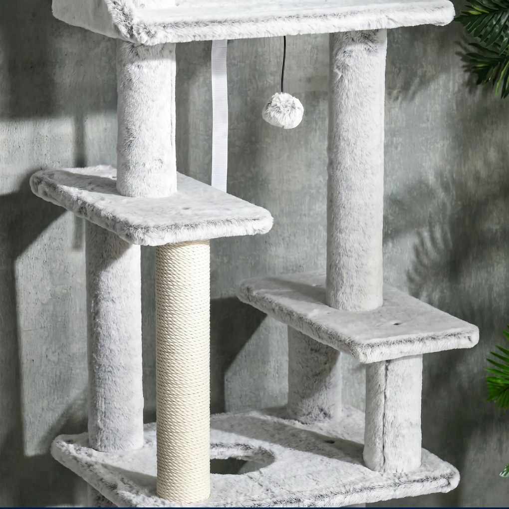 PawHut Copac pentru Pisici de Interior Turn de Joaca Centru de Activitati de Escaladare Turn de Zgariere Apartament Perne Inaltime Reglabilaaccesorii animale feline sala de gimnastica pisoi lounge mobila sufragerie | Aosom Romania