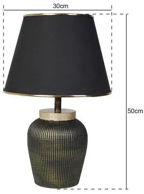 Lampă de masă RAMZES, 1xE27/40W/230V, negru/auriu
