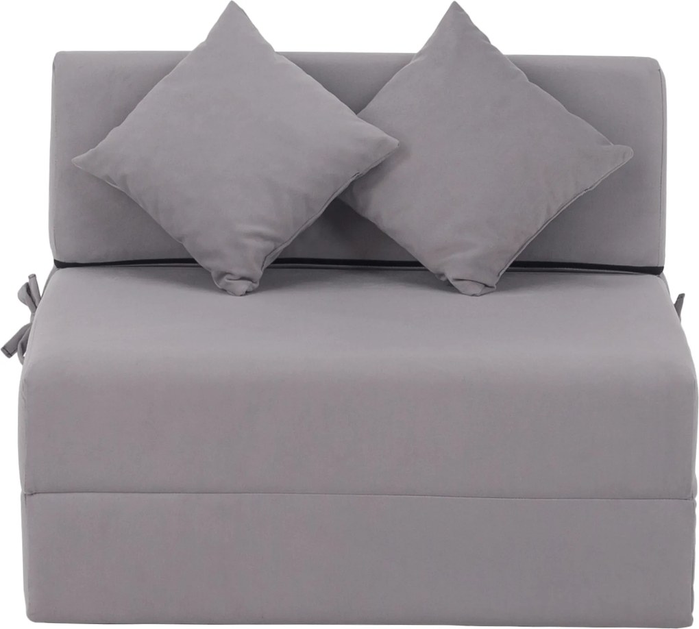 Saltea pliabilă/fotoliu extensibil, 2 in 1, gri deschis, PELOS