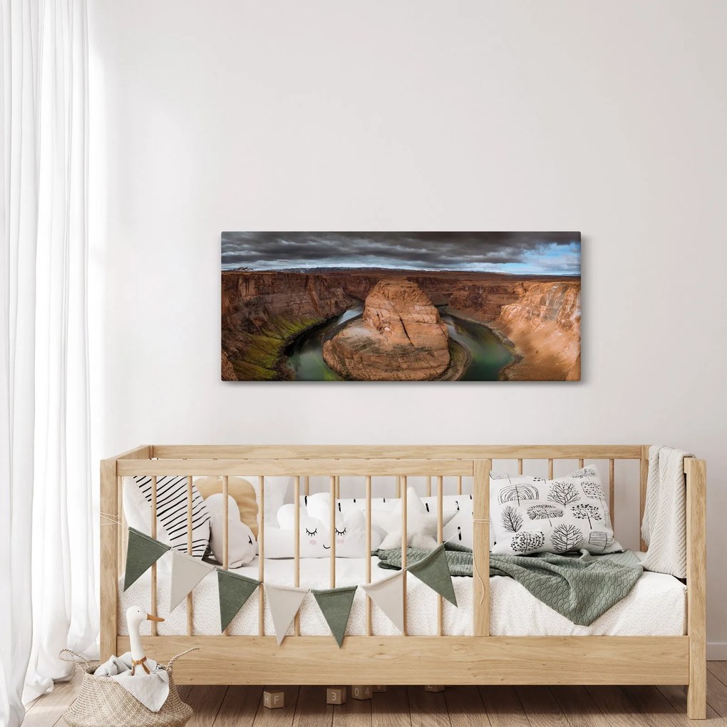Tablou cu lac în stânci (120x50 cm)