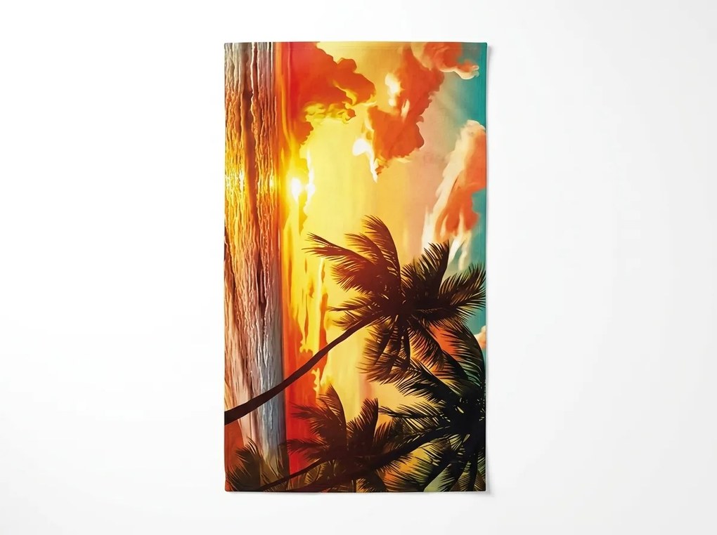 Prosop XXL de plaja cu uscare rapida AURORIA colorat 150 x 210 cm, 100% microfibra
