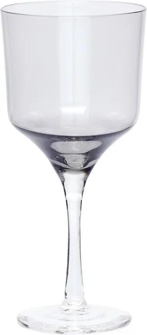 Pahar gri din sticla pentru vin rosu 9x19 cm Hubsch