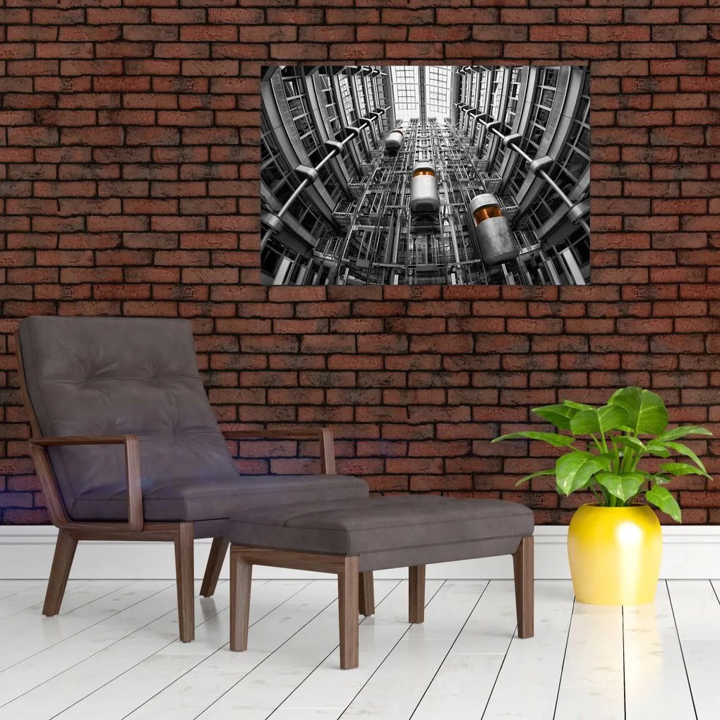 Tablou cu lift în clădire (90x60 cm)
