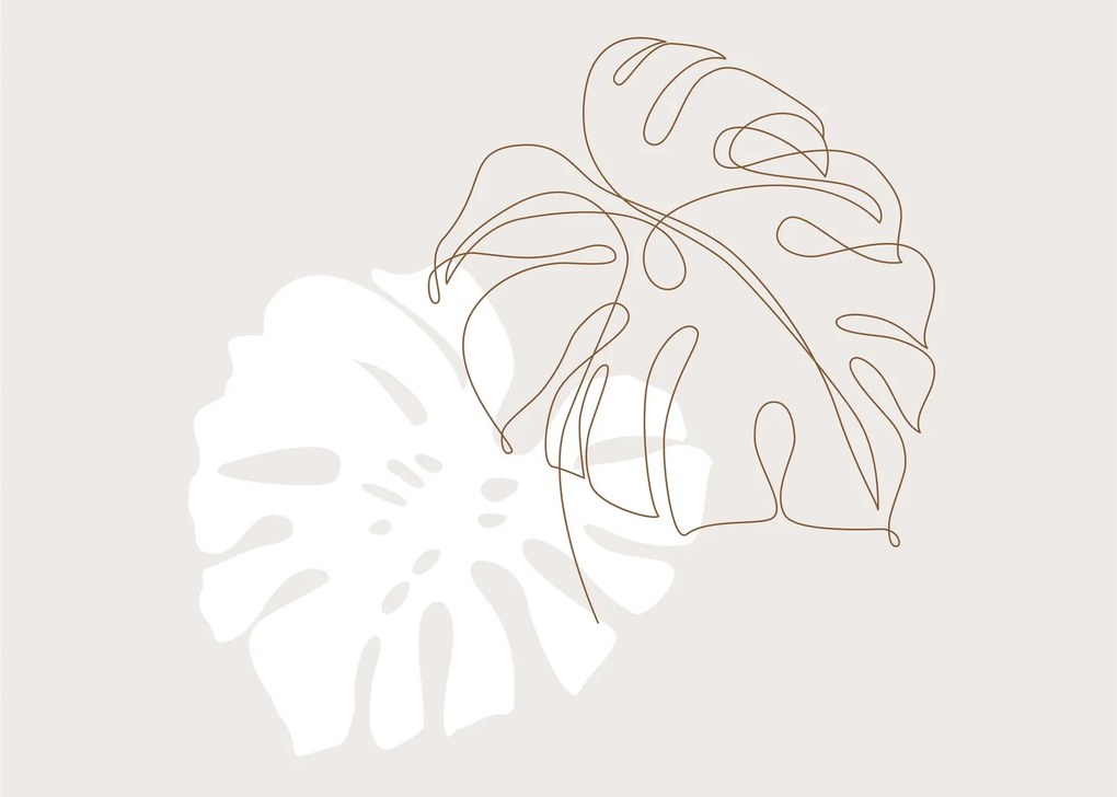 Tablou - Linia de artă monstera N⁰2 (70x50 cm)
