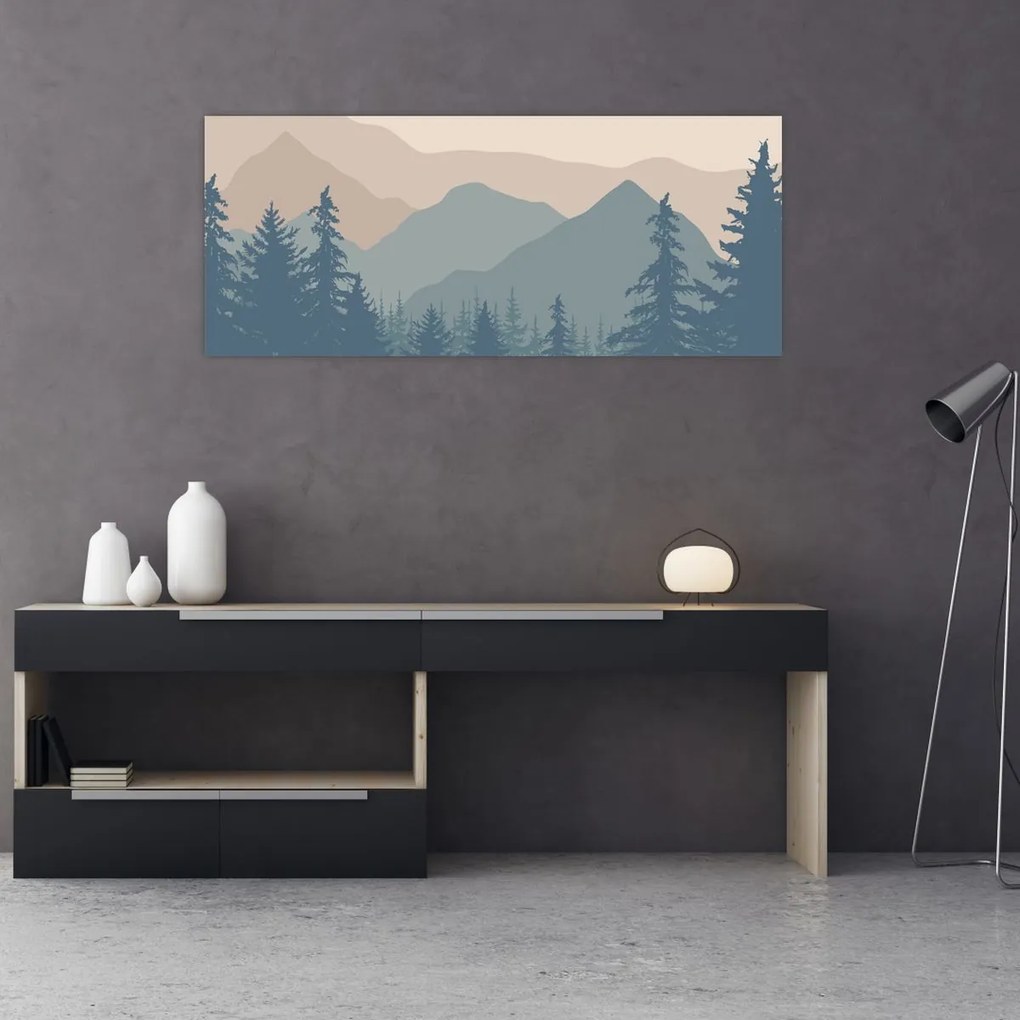 Tablou - Munții Turcoaz N⁰2 (120x50 cm)