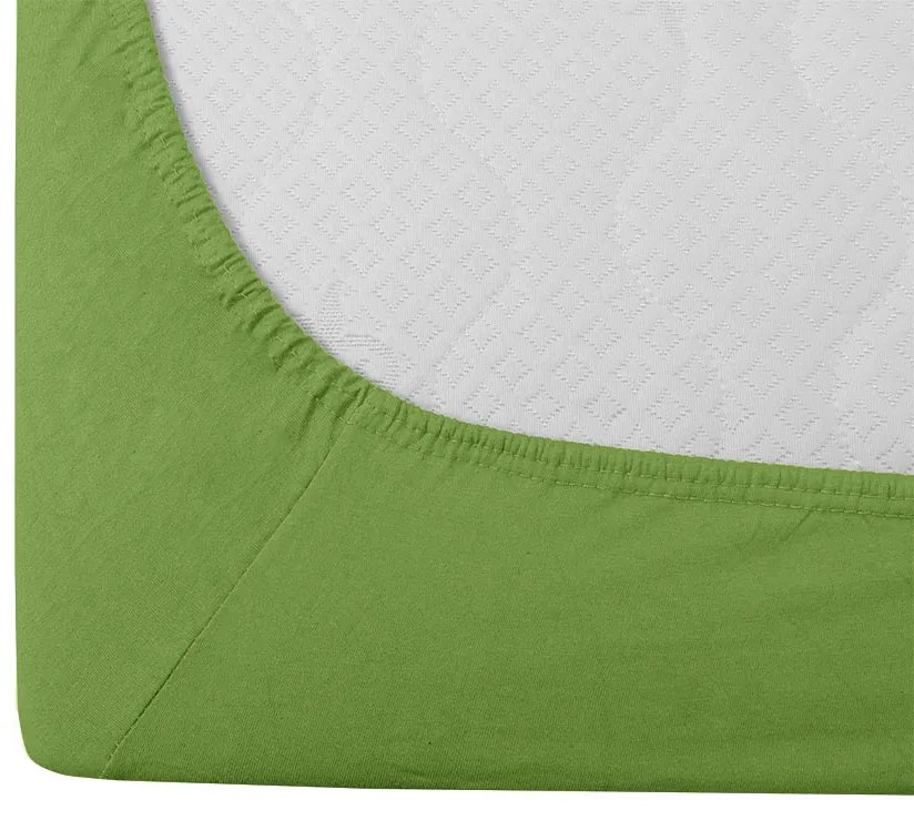 Cearsaf Jersey EXCLUSIVE cu elastic verde 200 x 220 cm