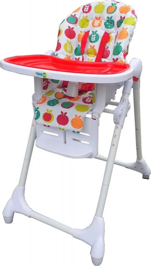 Scaun de masa pentru copii si bebe NOVOKIDS™ Go baby reglabil in 6 trepte de inaltime , pliabil , centura de siguranta, sezut comfortabil, masuta