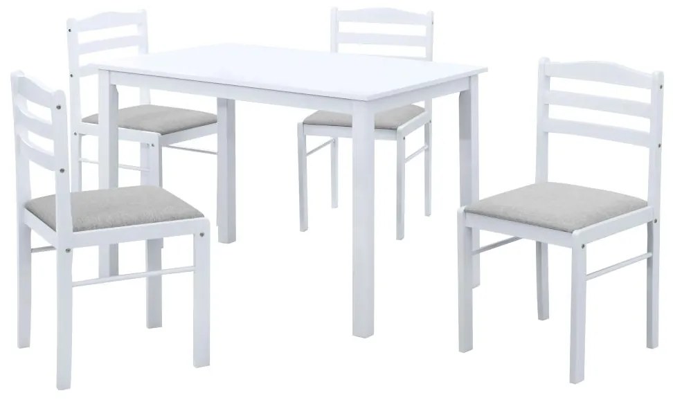 Set mobilier sufragerie Sesiones (alb + bej gri) (pentru 4 persoane). 1116505