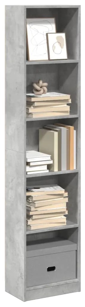 vidaXL Bibliotecă, gri beton, 40x24x176 cm, lemn compozit