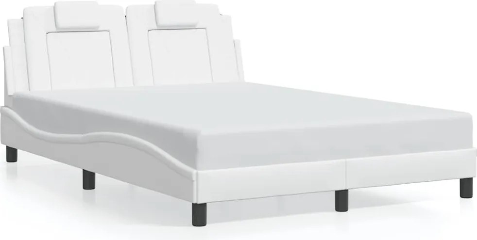vidaXL Cadru de pat, Viana, fără saltea, alb, 140x200 cm, piele ecologică