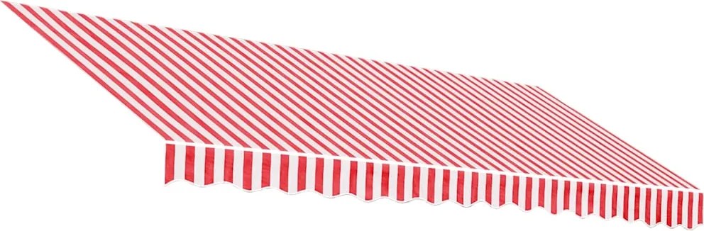 vidaXL Pânză copertină de rezervă, dungi roșii și albe, 4x3 m