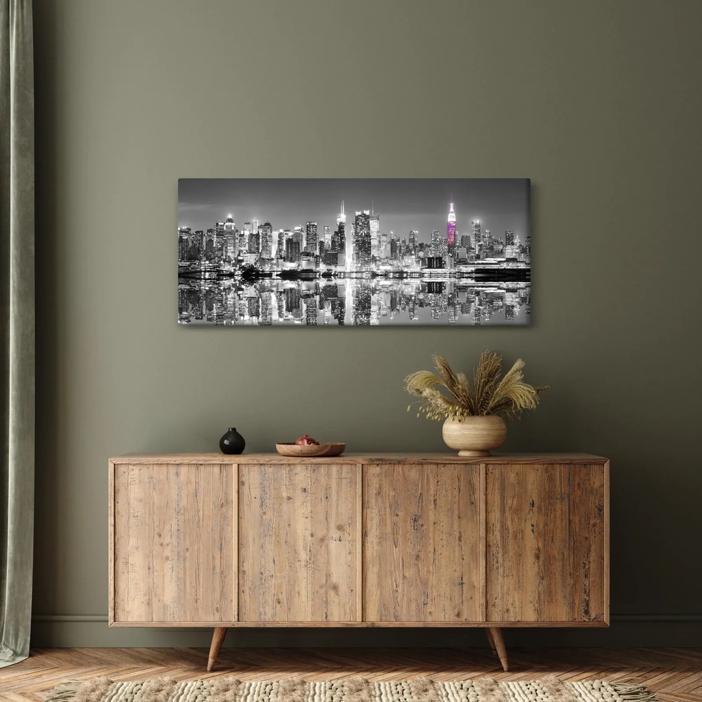Tablou - New York și zgârie-norii mov (120x50 cm)