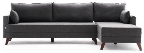 Colțar în L RIGA, antracit, orientare dreaptă