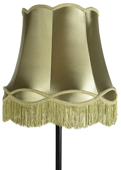 Lampă de podea retro neagră cu nuanță Granny verde 45 cm - Simplo