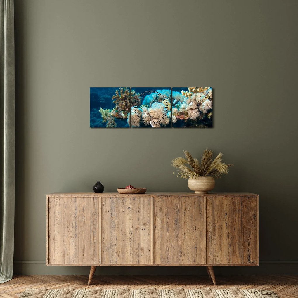 Tablou - în ocean (cu ceas) (90x30 cm)