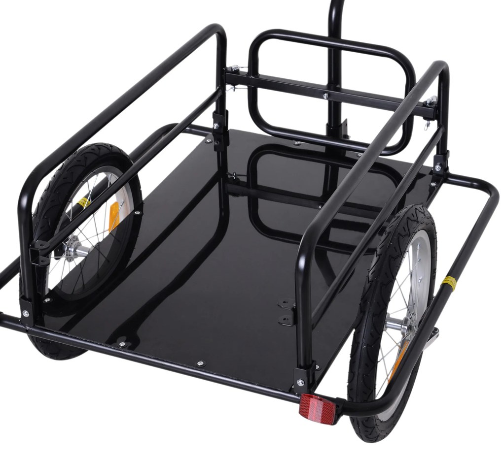 HOMCOM Carucior Remorca pentru Bicicleta Negru 156x72x82cm | Aosom Romania