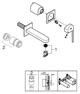 GROHE 29306003 - Baterie lavoar PLUS, 203 mm, crom lucios