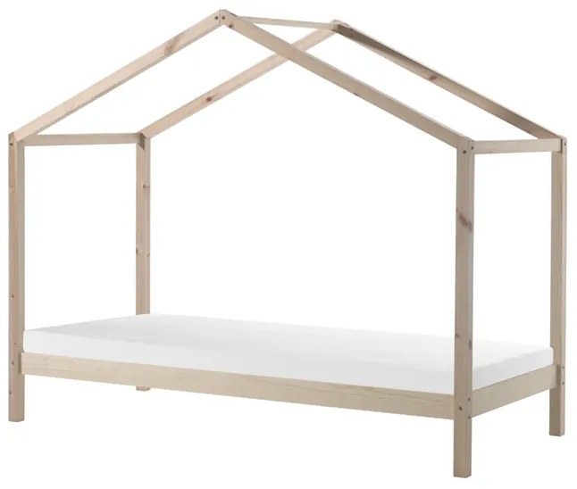 Set DALLAS culoare lemn natural format dintr-un Pat copii Vipack fără gard (90 x 200 cm) și o SALTEA PAT COPII Basic Cool (90 x 200 x 10 cm).