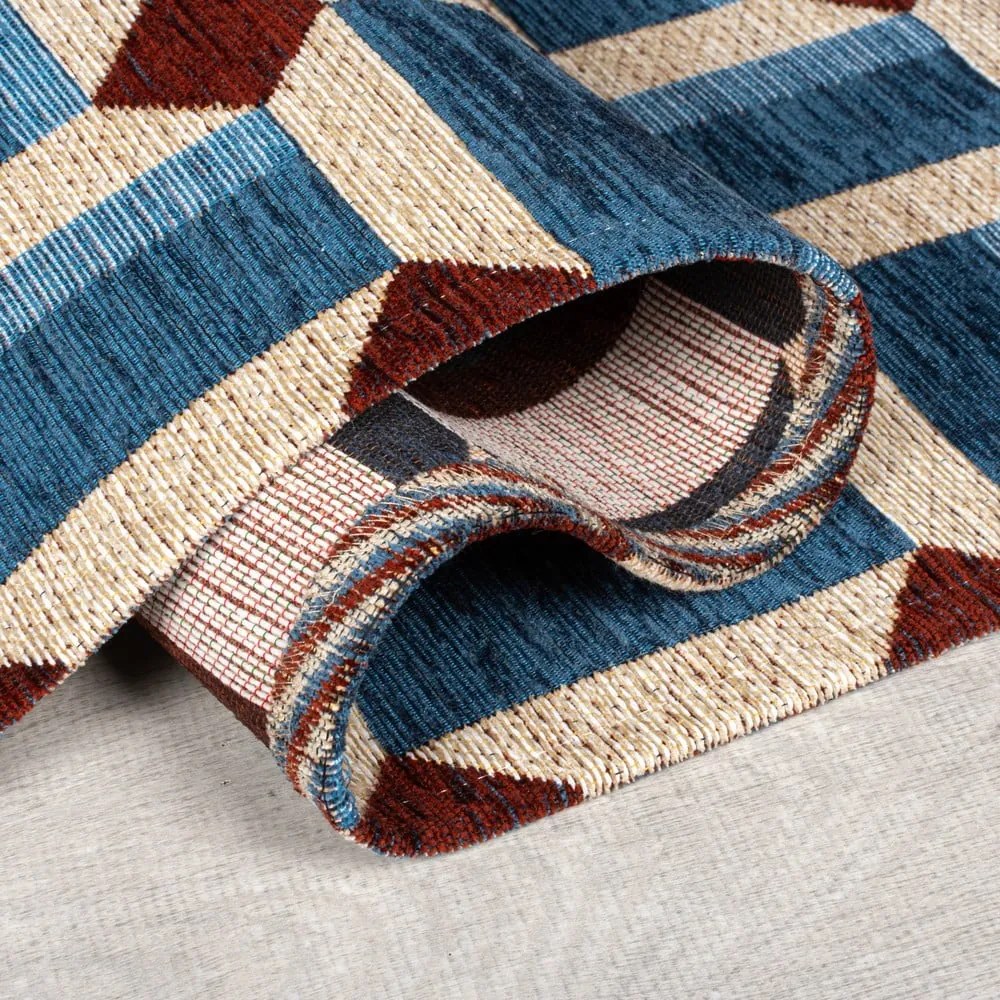 Covor tip traversă albastru 60x230 cm Lennox Geometric – Flair Rugs