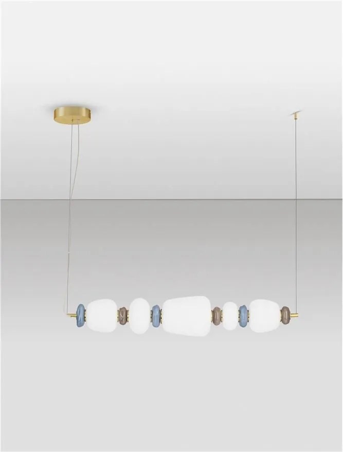 Lustra LED decorativa ceramic maro, albastru, alb, PALO
