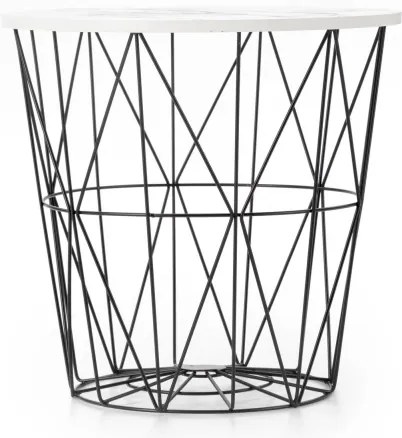 Măsuță de cafea HARISSA 41x42 cm negru/alb decor marmorat