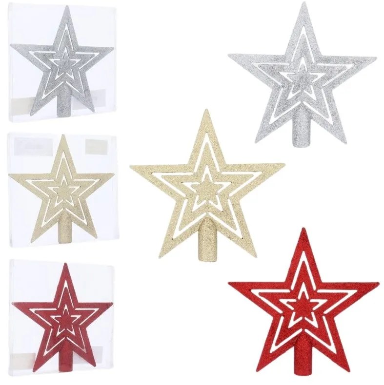 Spitz pentru brad - stea 20cm Auriu