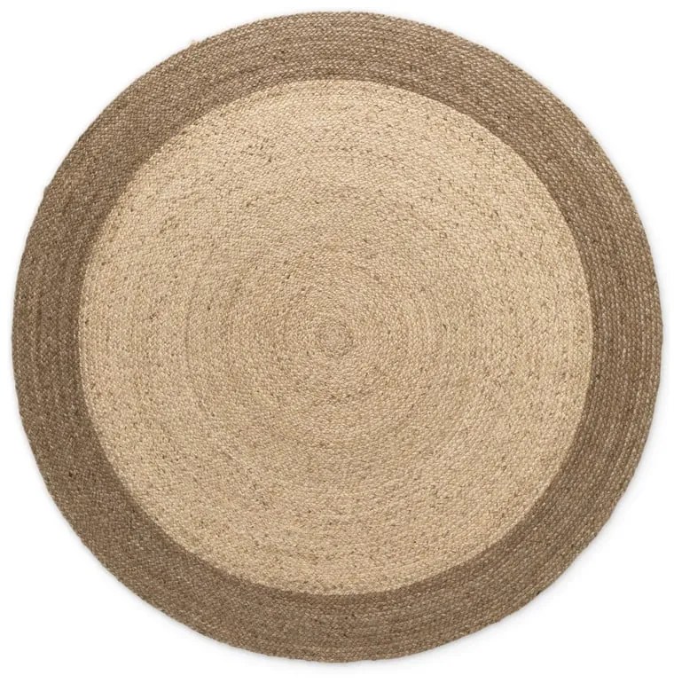 Covor grej reversibil, țesut manual rotund din iută ø 200 cm Jutta Greige – Hanse Home