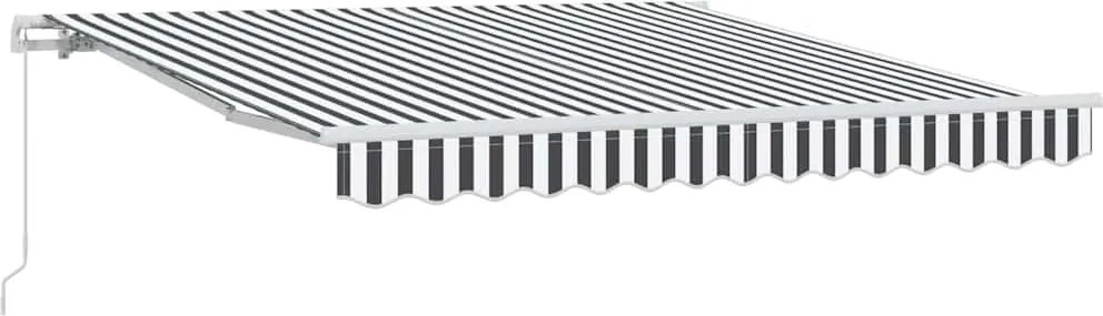 vidaXL Copertină retractabilă manual, antracit/alb, 300x250 cm