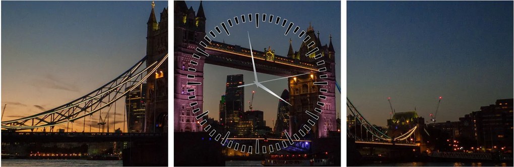 Tablou - Tower bridge (cu ceas) (90x30 cm)