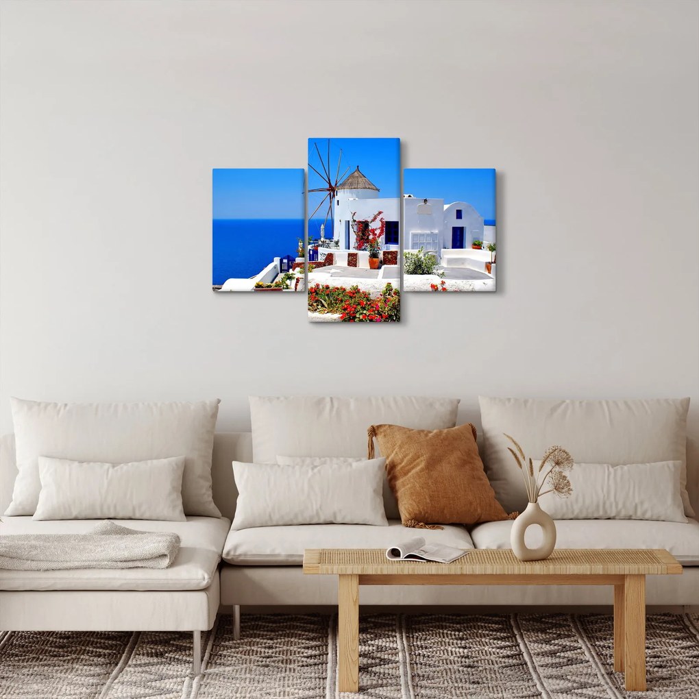 Tablou - Casă mică în Grecia (90x60 cm)