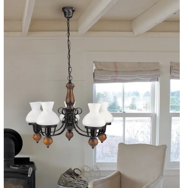 Rabalux 7079 - Lustra cu lant PETRONEL 5xE27/60W/230V