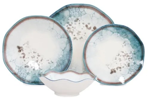 Set de masă din porțelan, 24 piese, albastru