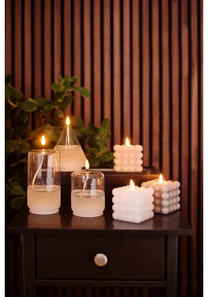 Lumânare cu LED din ceară bej Star Trading Flamme Dot, înălțime 9,5 cm