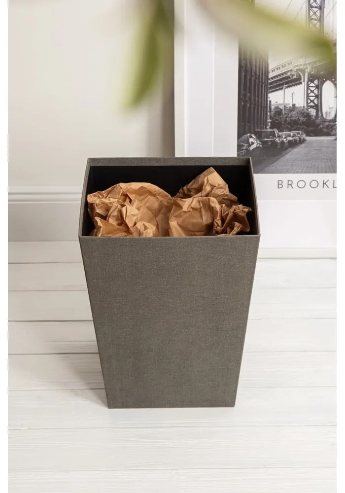 Coș de gunoi gri pentru birou Sofia Canvas Paper Laminate – Bigso