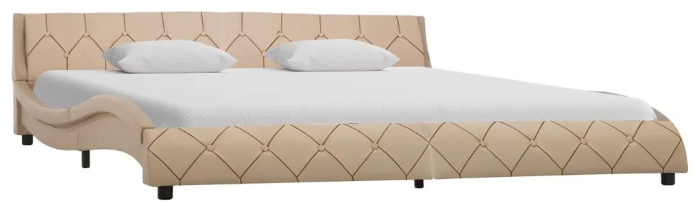 285665 vidaXL Cadru de pat, cappuccino, 180 x 200 cm, piele ecologică