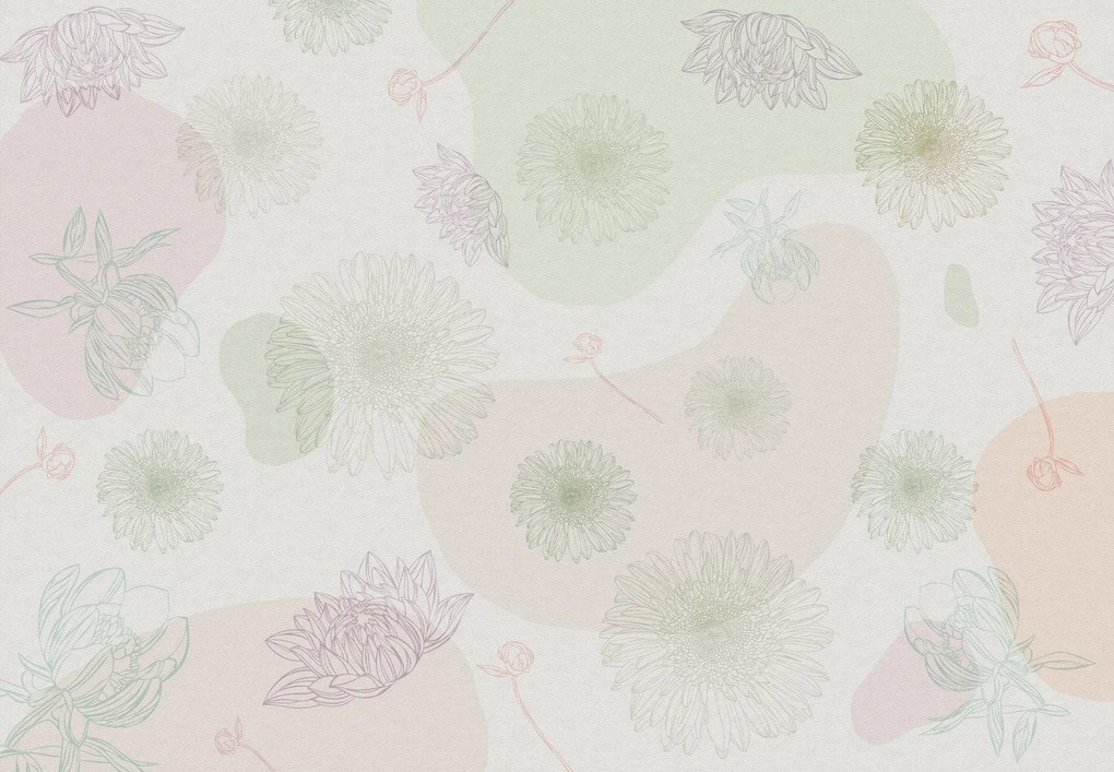 Fototapet - Delicate contururi de flori (147x102 cm)