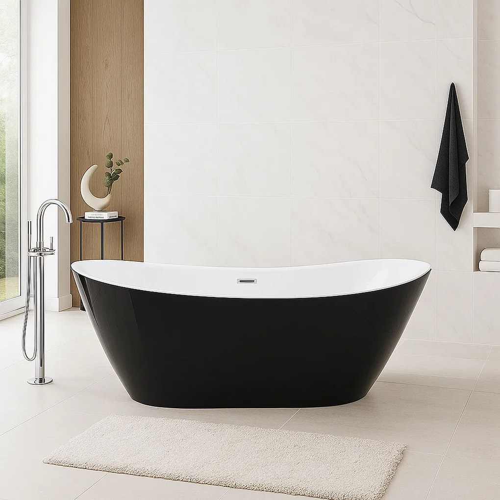 Cada baie freestanding Bari 1700 Neagra