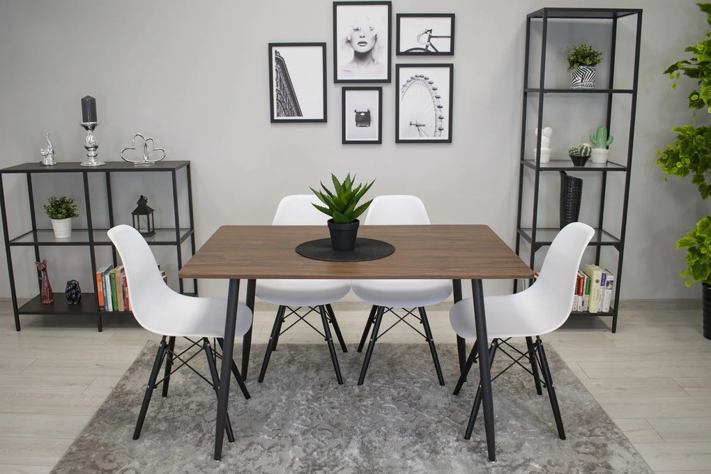 OFERTA Scaun alb OSAKA cu picioare negre calitatea II