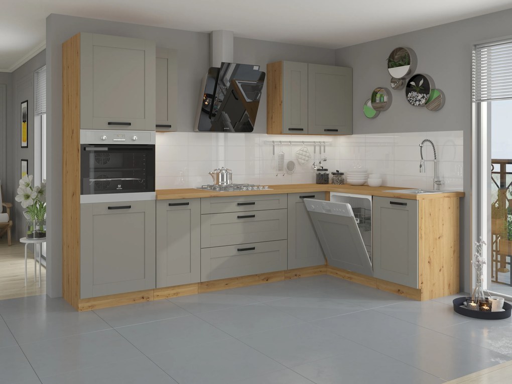 Dulap superior de bucătărie de colț Lucid 58 x 58 GN 72 1F (Stejar artisan + claygrey). 1045502